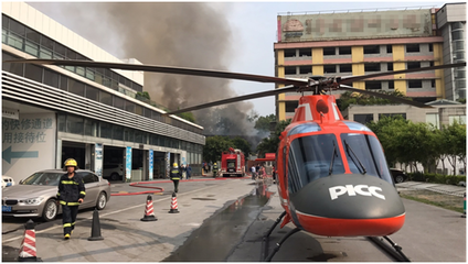 科技应急显担当 广州海珠工厂火灾，人保直升机与消防技术协同救援